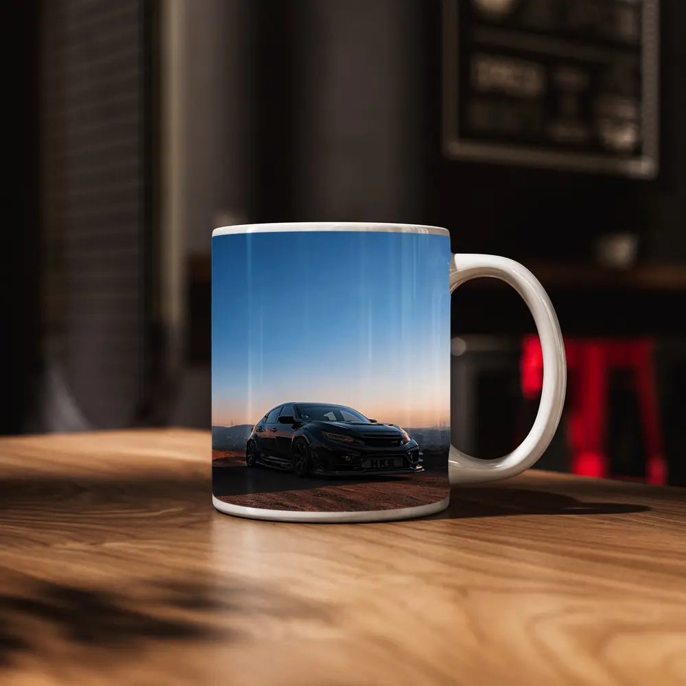 Black Honda Civic Type R Sunset Sky – Mugs