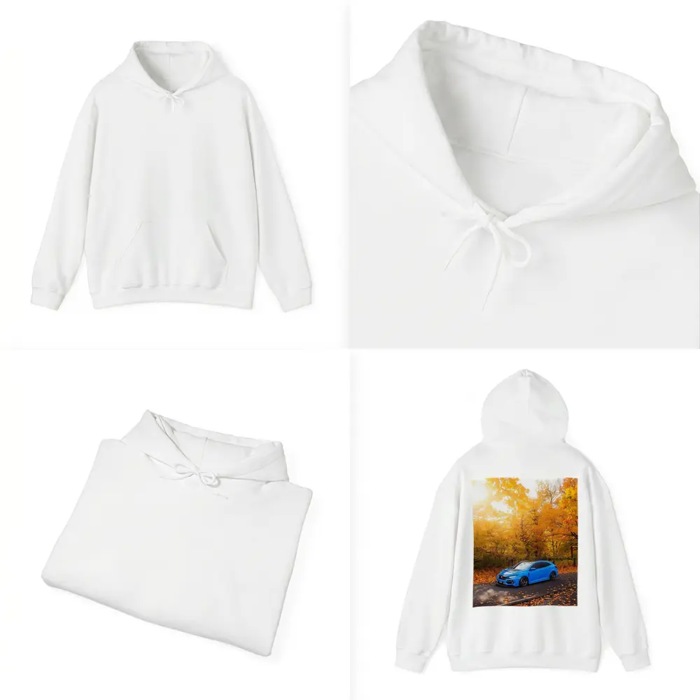 Honda Civic Blue Car Autumn Forest – Hoodies