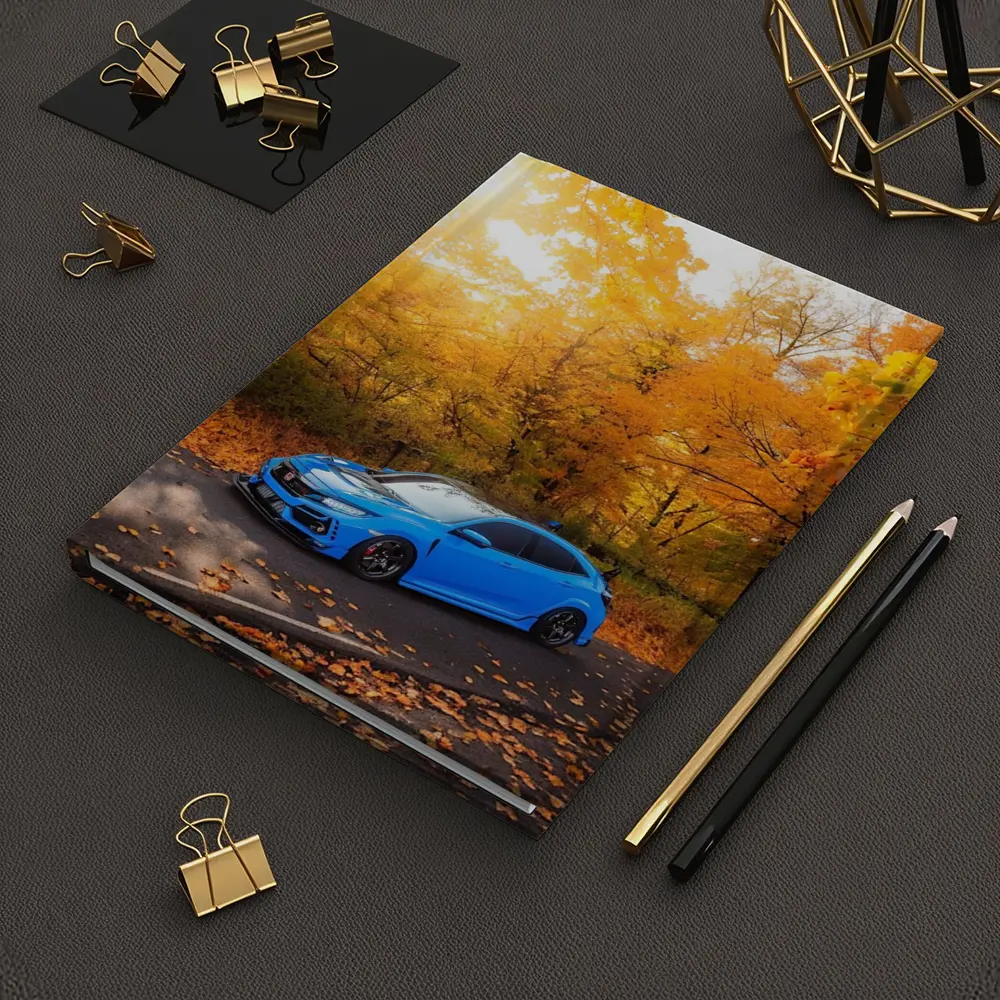 Honda Civic Blue Car Autumn Forest – Notebooks