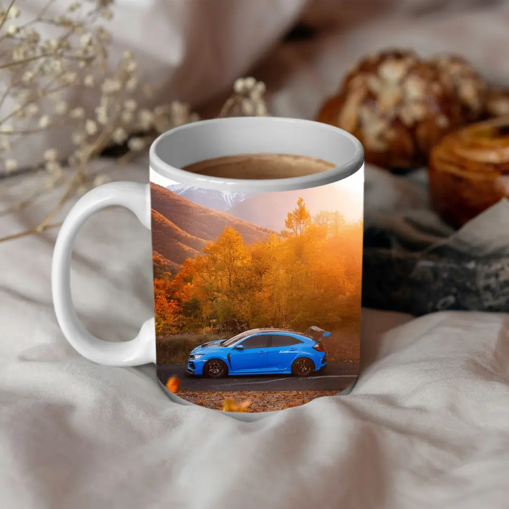 Honda Civic Type R Blue Autumn Mountains – Mugs