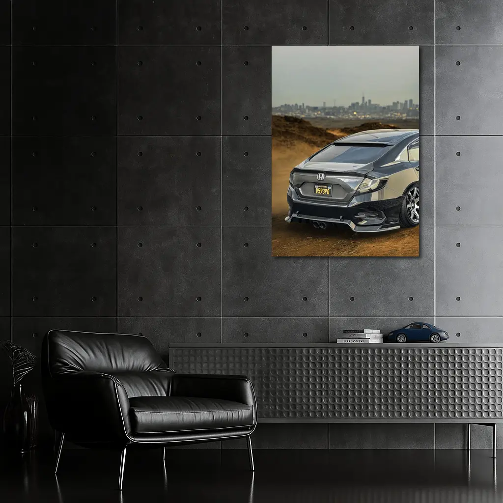 Honda Civic Slammed Build City Skyline – Wall Art
