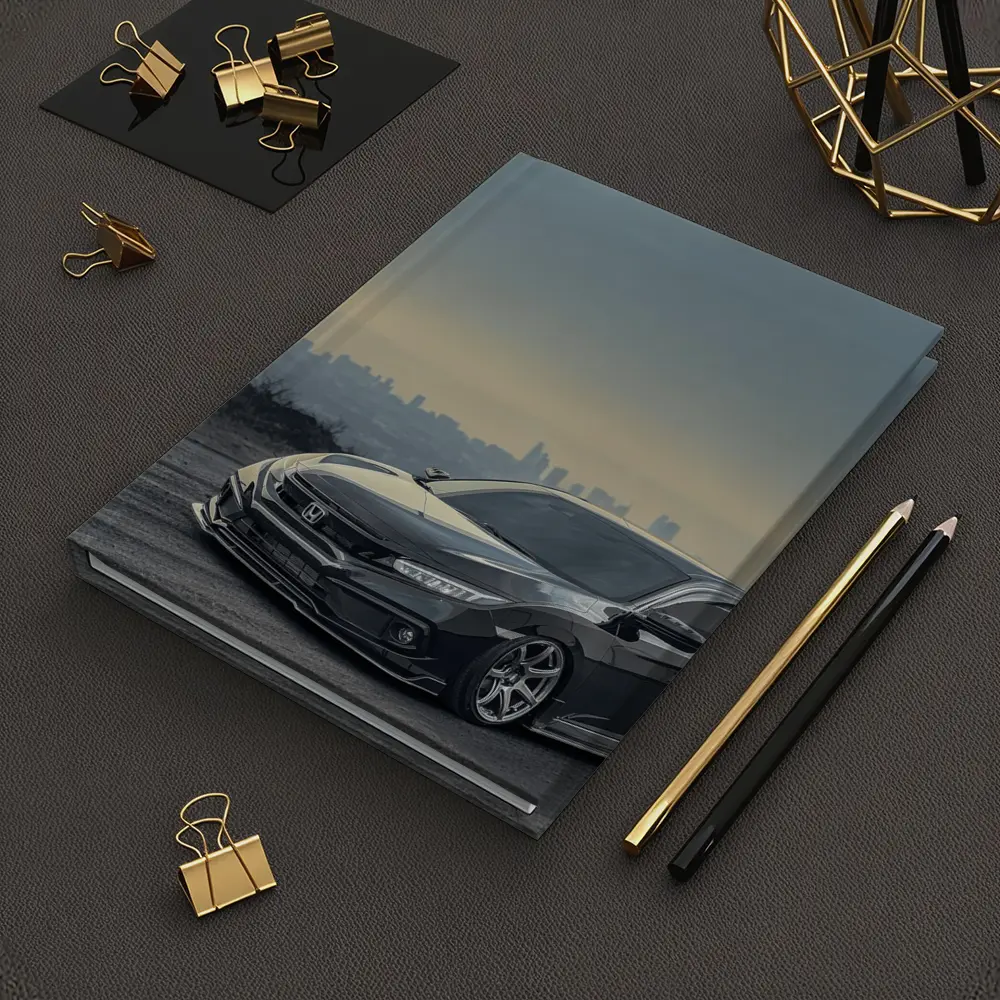 Honda Civic Black Stance City Skyline Dusk – Notebooks