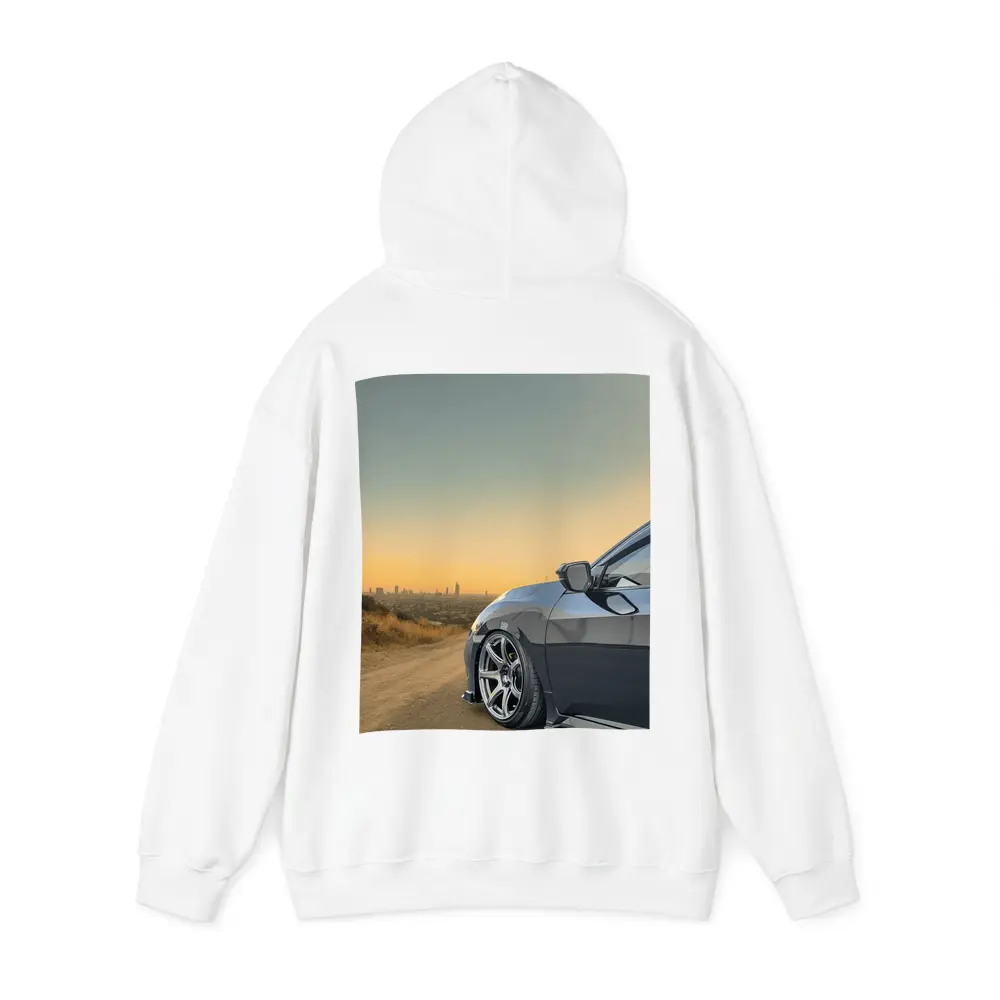 Honda Civic Grey Stance City Sunset View – Hoodies