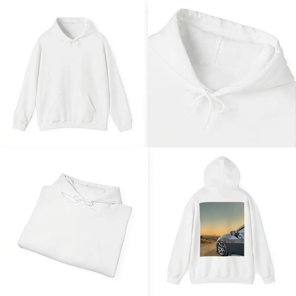 Honda Civic Grey Stance City Sunset View – Hoodies