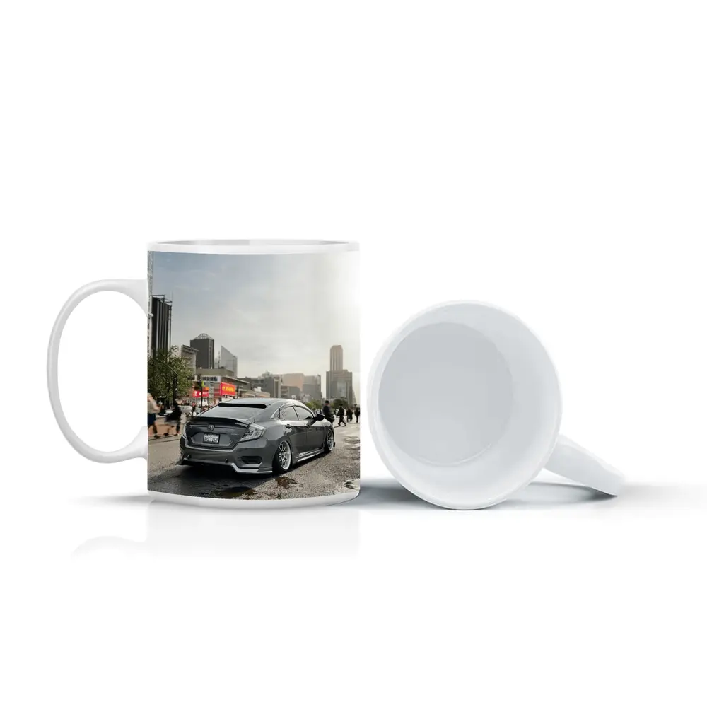 Honda Civic Grey Slammed City Street – Mugs