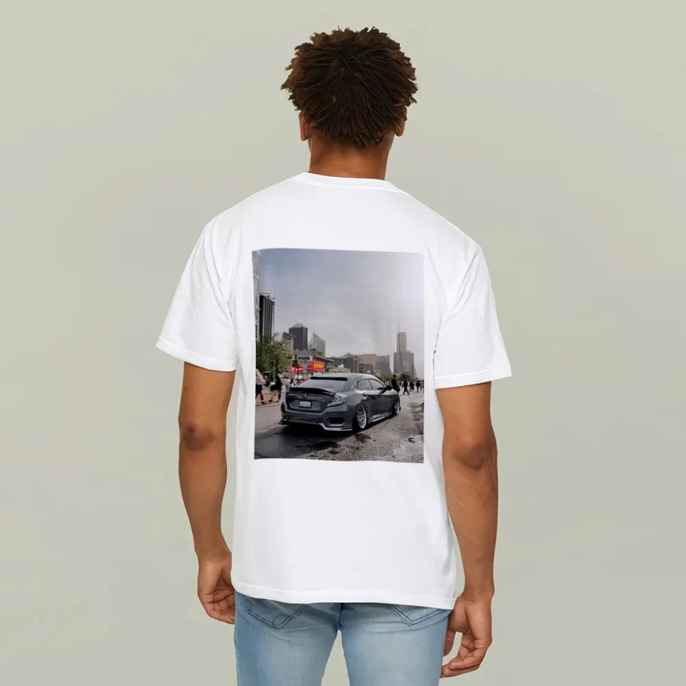Honda Civic Grey Slammed City Street – T-Shirts