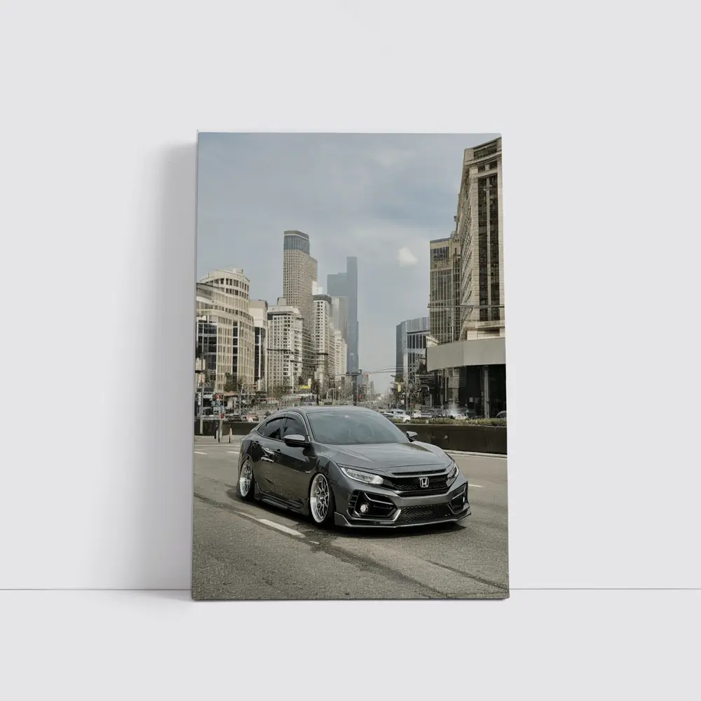 Honda Civic Stance City Street Urban Scene – Wall Art