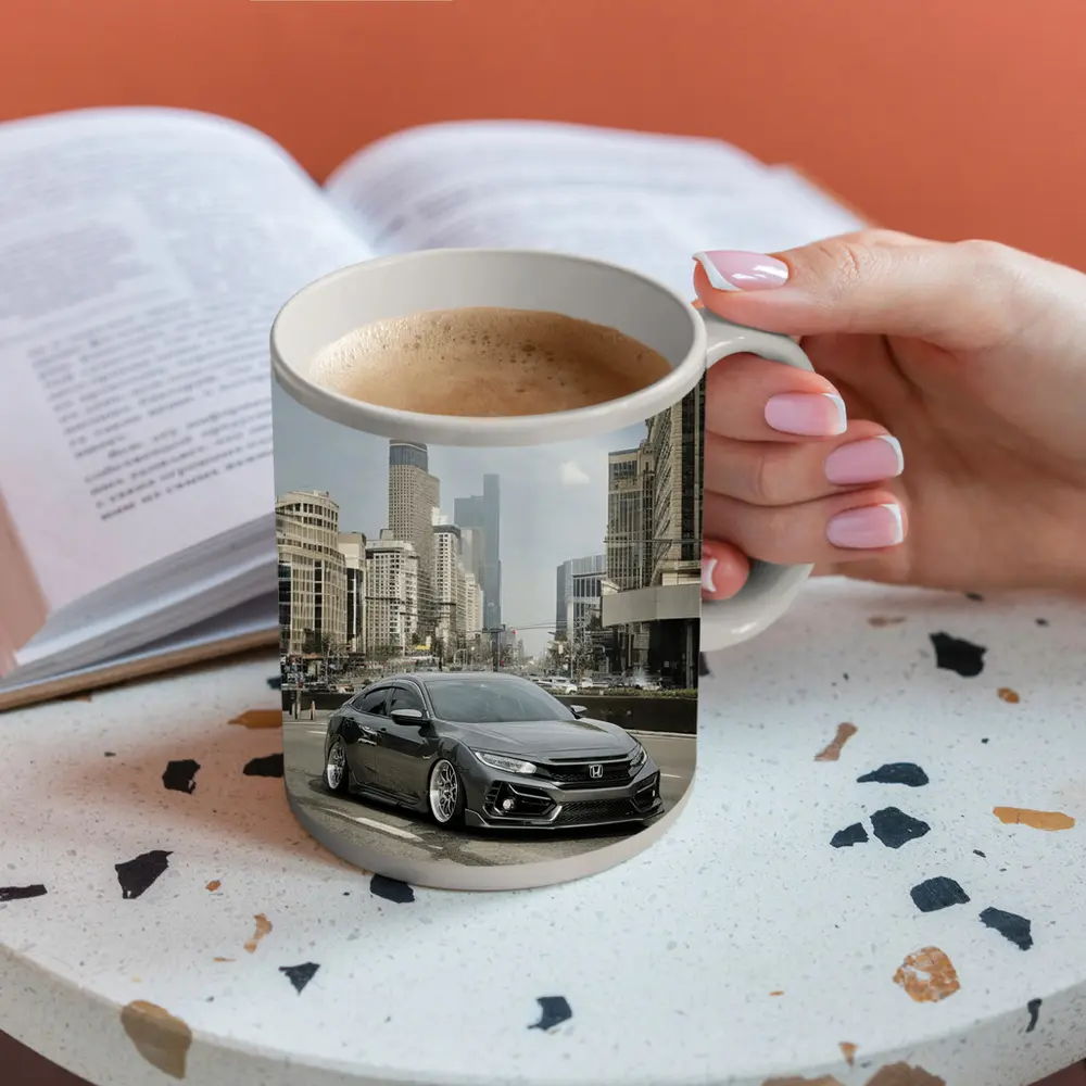 Honda Civic Stance City Street Urban Scene – Mugs