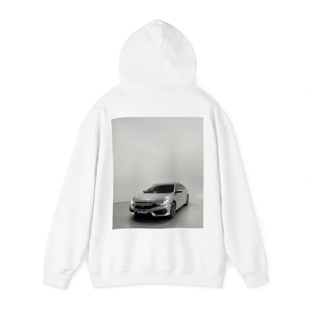 Honda Civic Silver Car White Studio Background – Hoodies