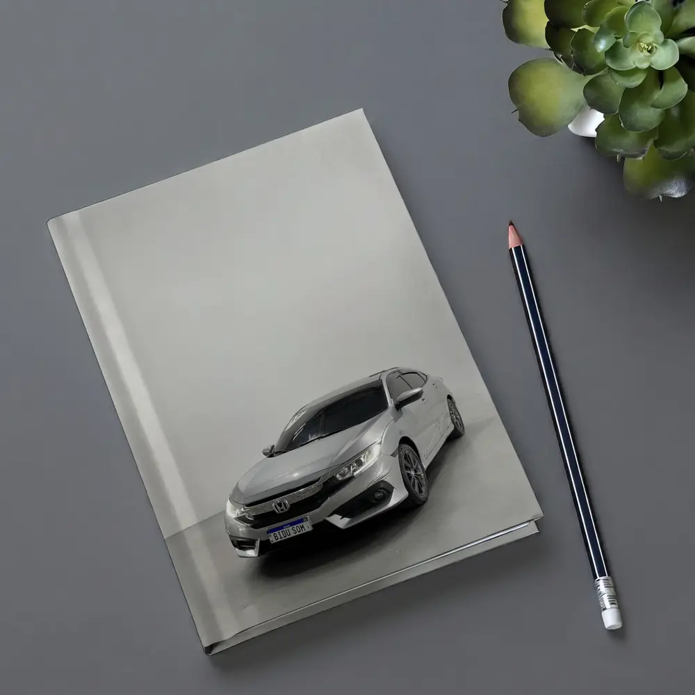 Honda Civic Silver Car White Studio Background – Notebooks
