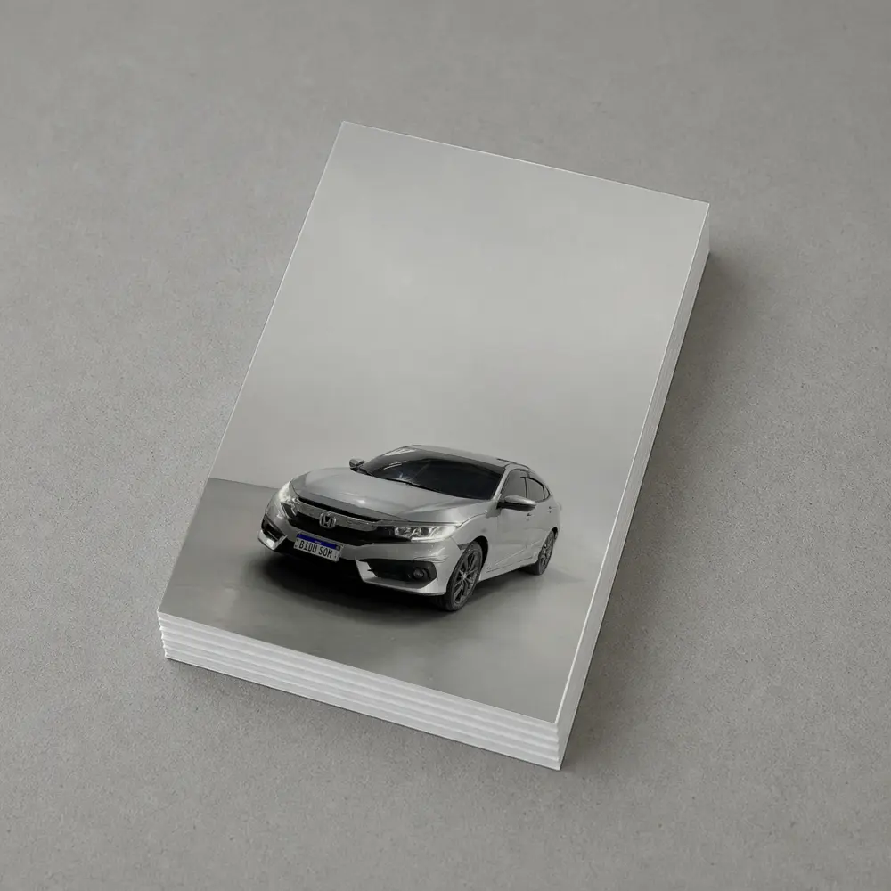 Honda Civic Silver Car White Studio Background – Postcards