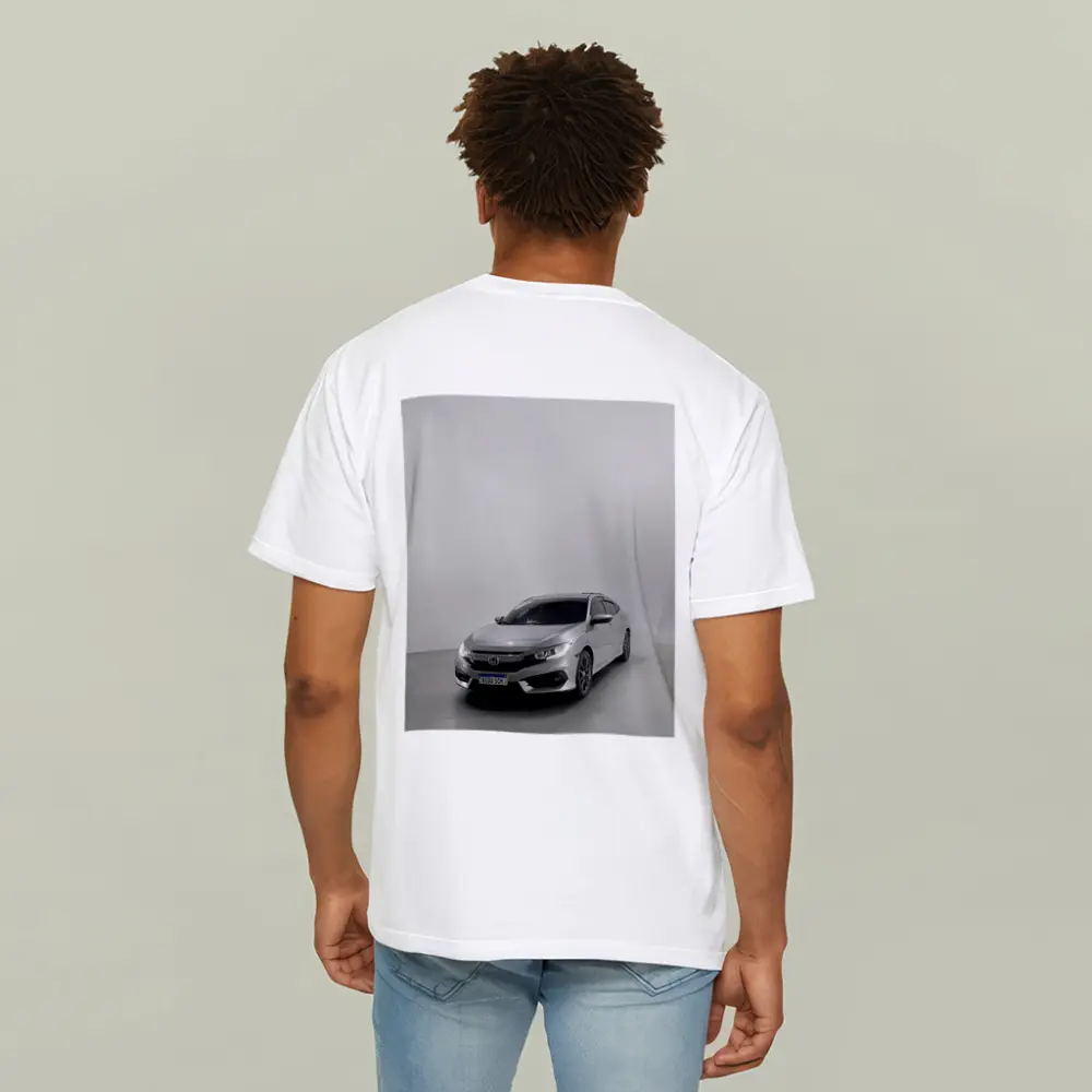 Honda Civic Silver Car White Studio Background – T-Shirts