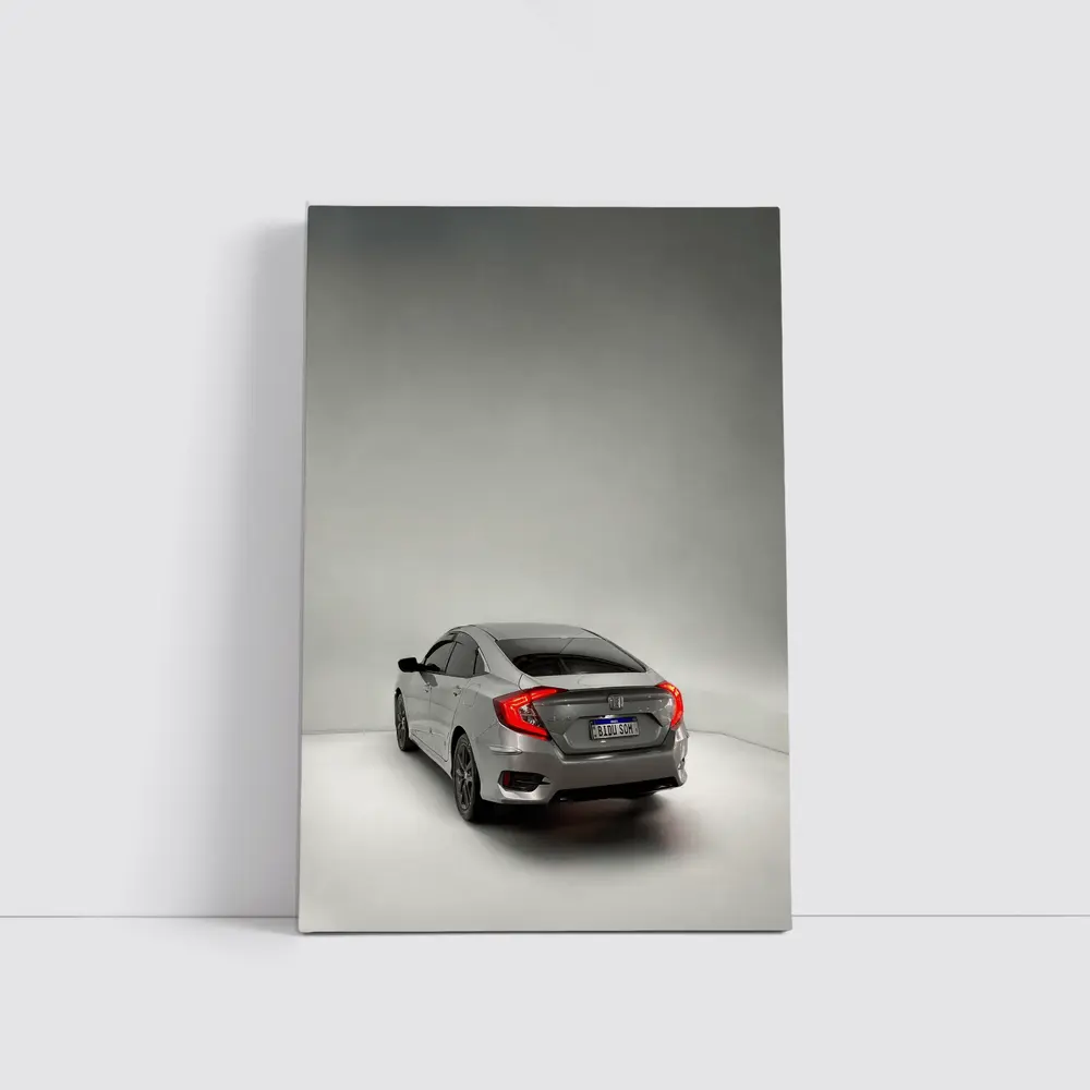 Honda Civic Gray Rear Studio Shot – Wall Art