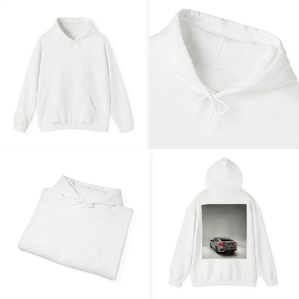 Honda Civic Gray Rear Studio Shot – Hoodies
