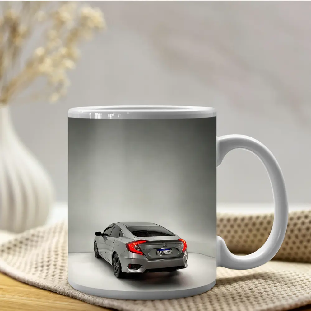 Honda Civic Gray Rear Studio Shot – Mugs
