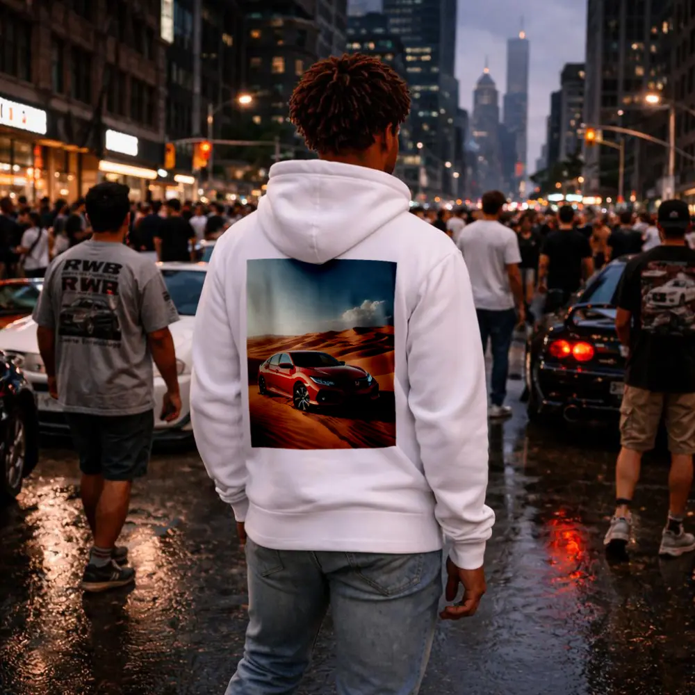Honda Civic Red Car Desert Dunes – Hoodies