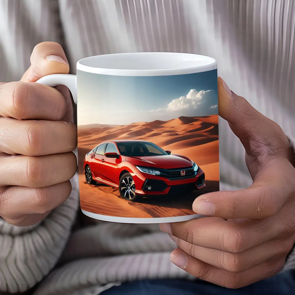 Honda Civic Red Car Desert Dunes – Mugs