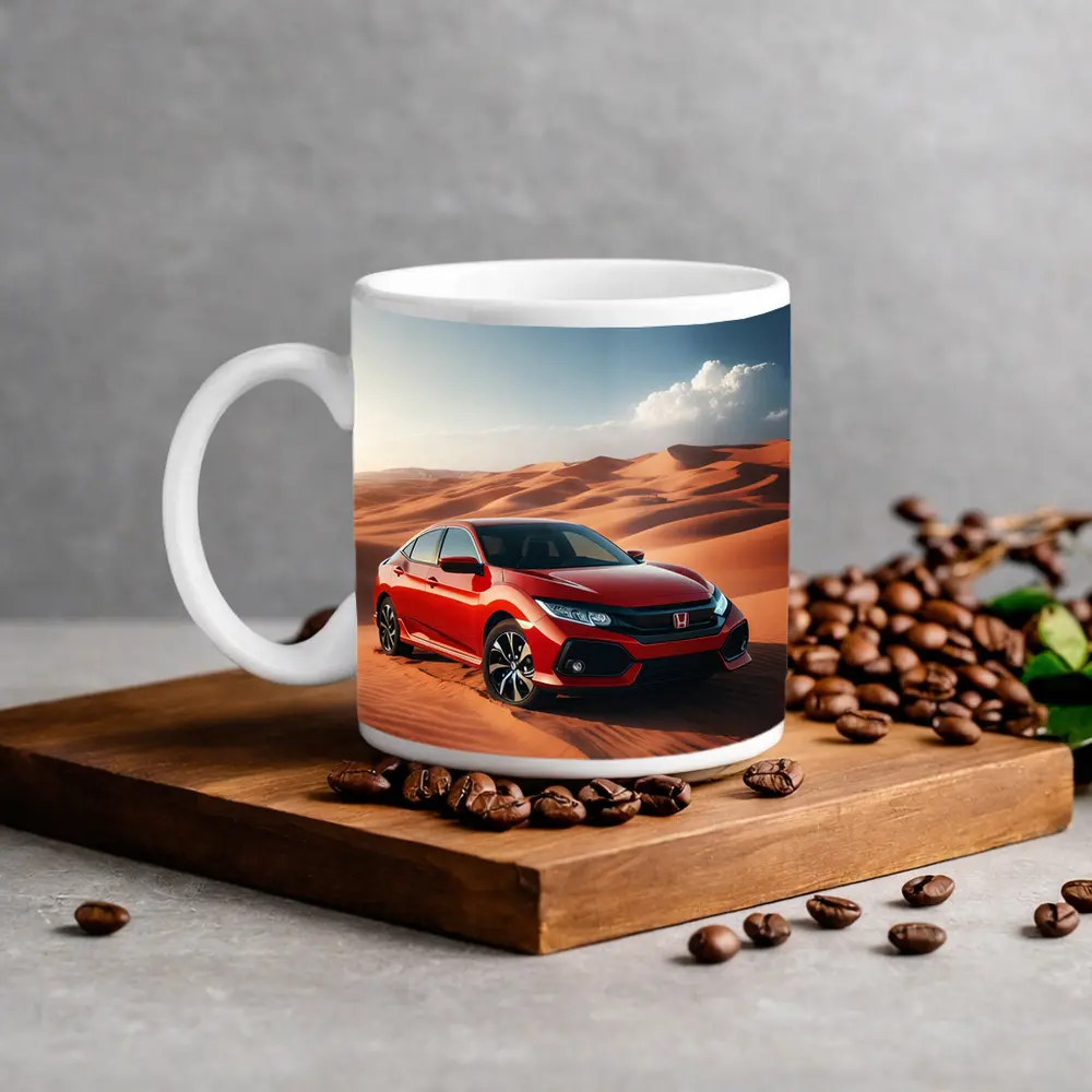 Honda Civic Red Car Desert Dunes – Mugs