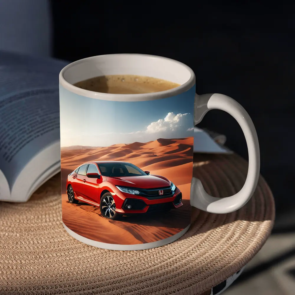 Honda Civic Red Car Desert Dunes – Mugs