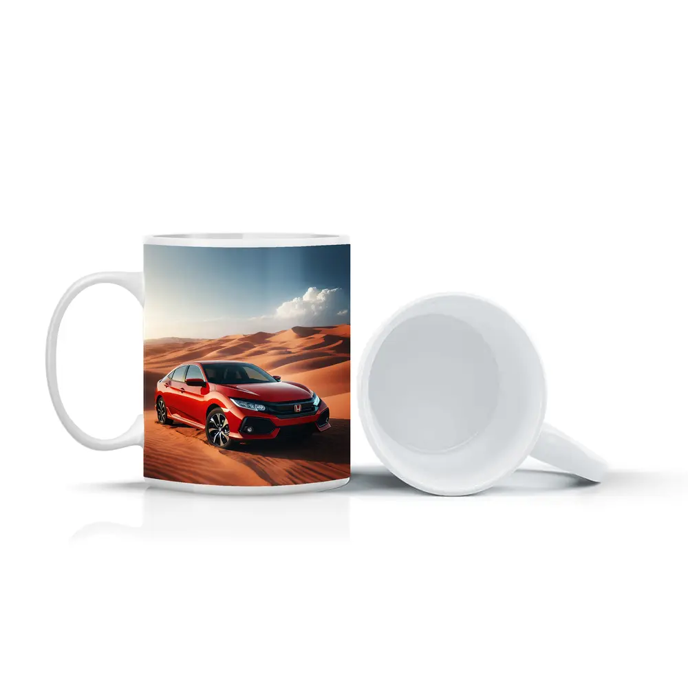 Honda Civic Red Car Desert Dunes – Mugs