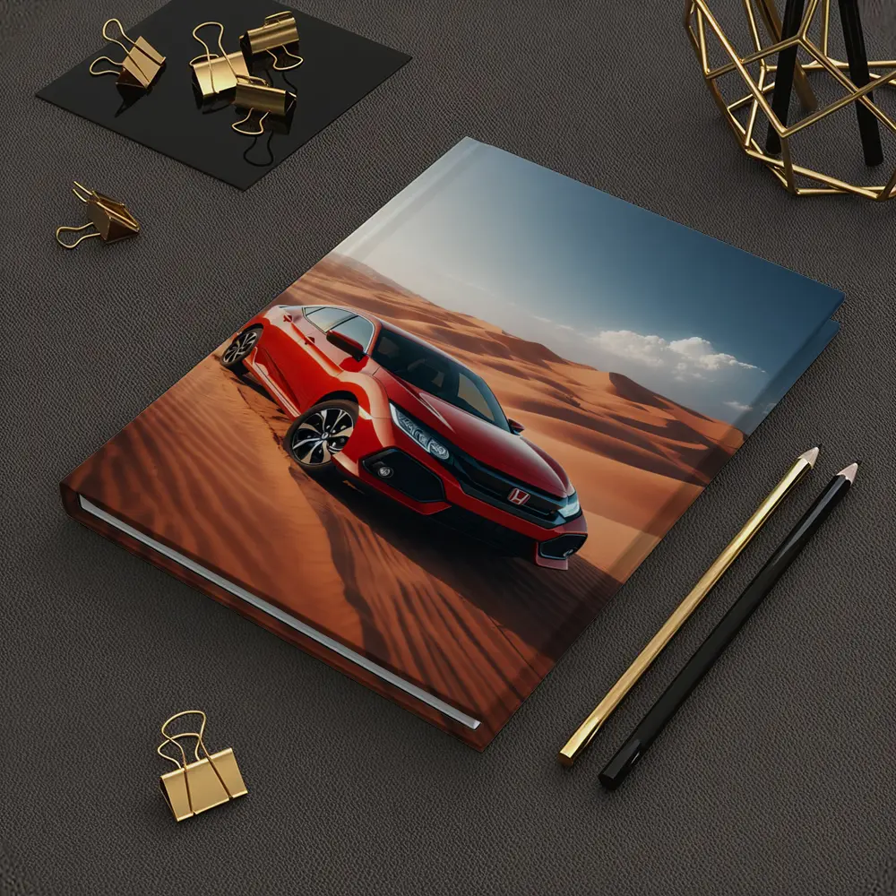 Honda Civic Red Car Desert Dunes – Notebooks