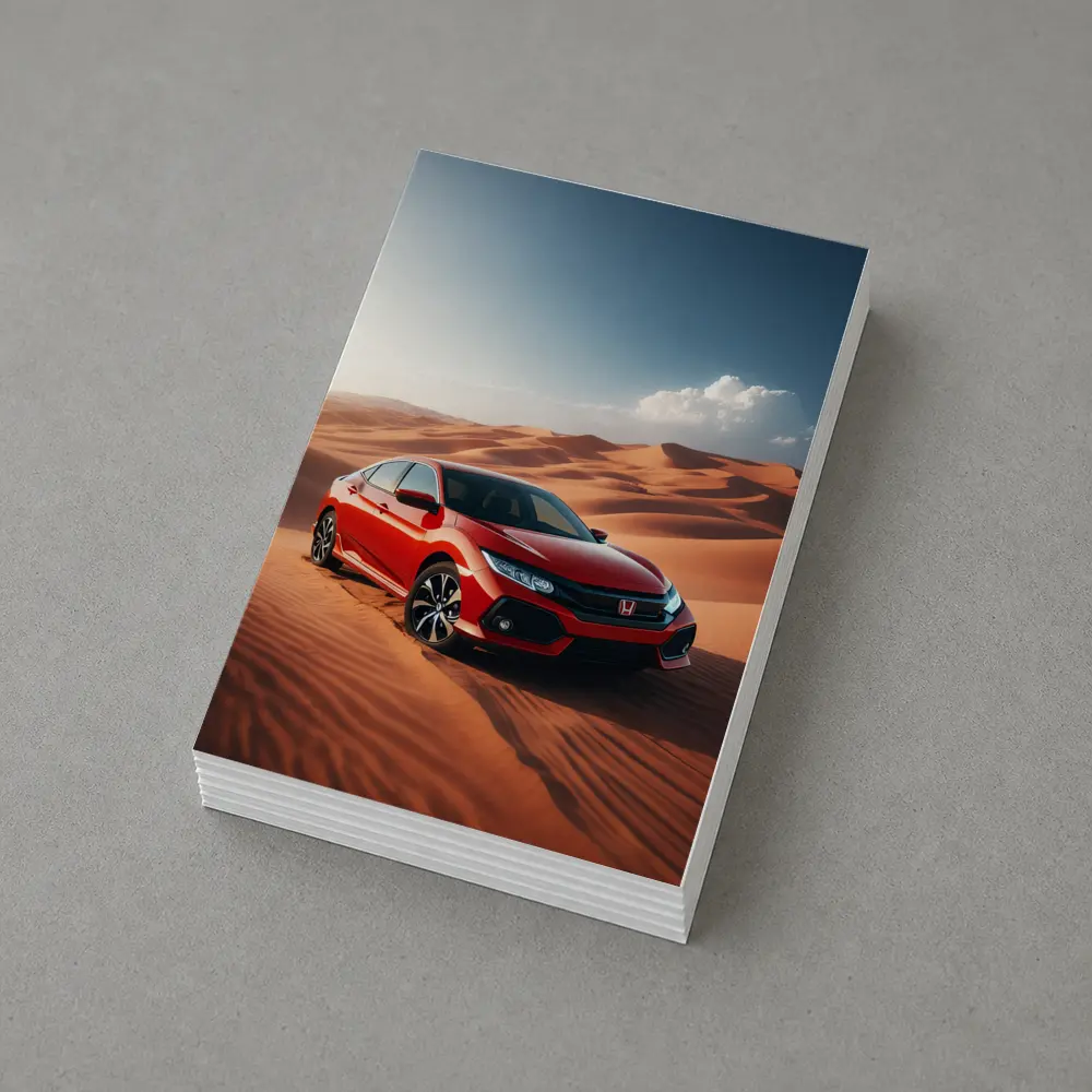Honda Civic Red Car Desert Dunes – Postcards