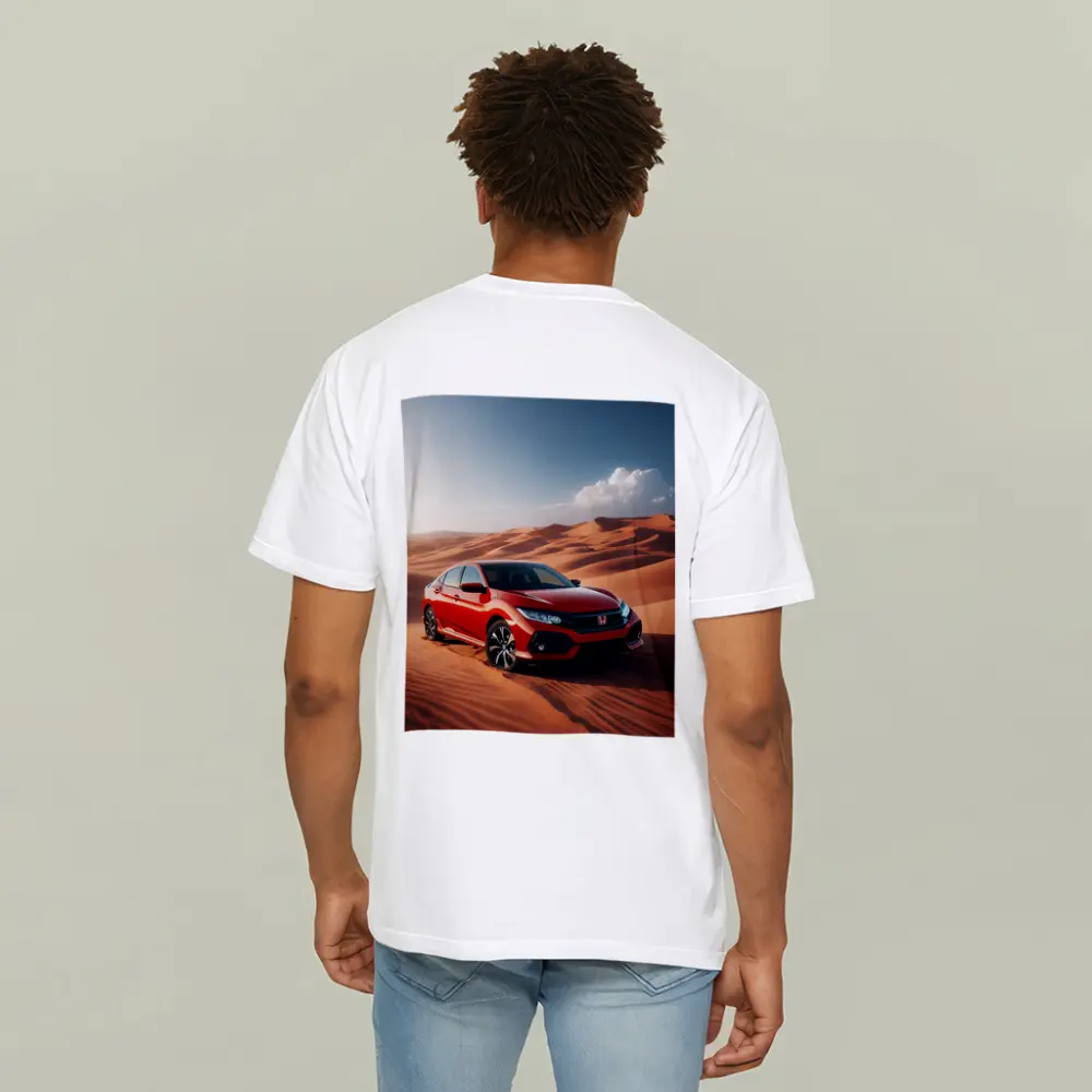 Honda Civic Red Car Desert Dunes – T-Shirts