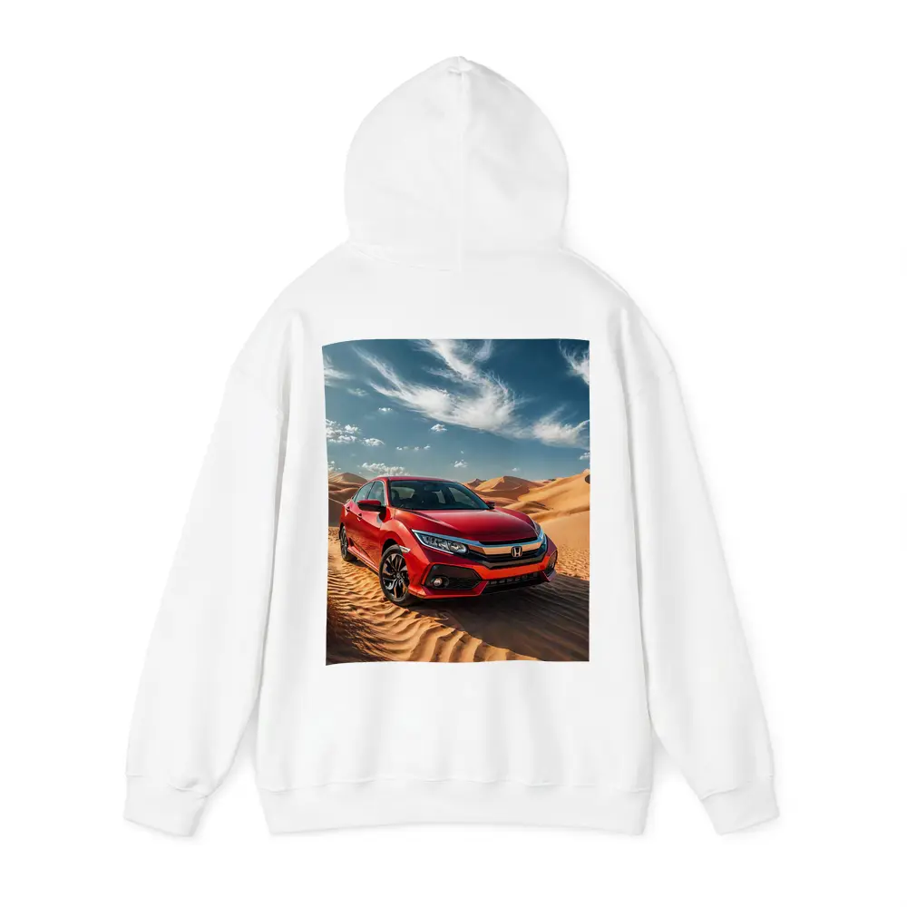 Honda Civic Red Car Desert Sand Dunes – Hoodies