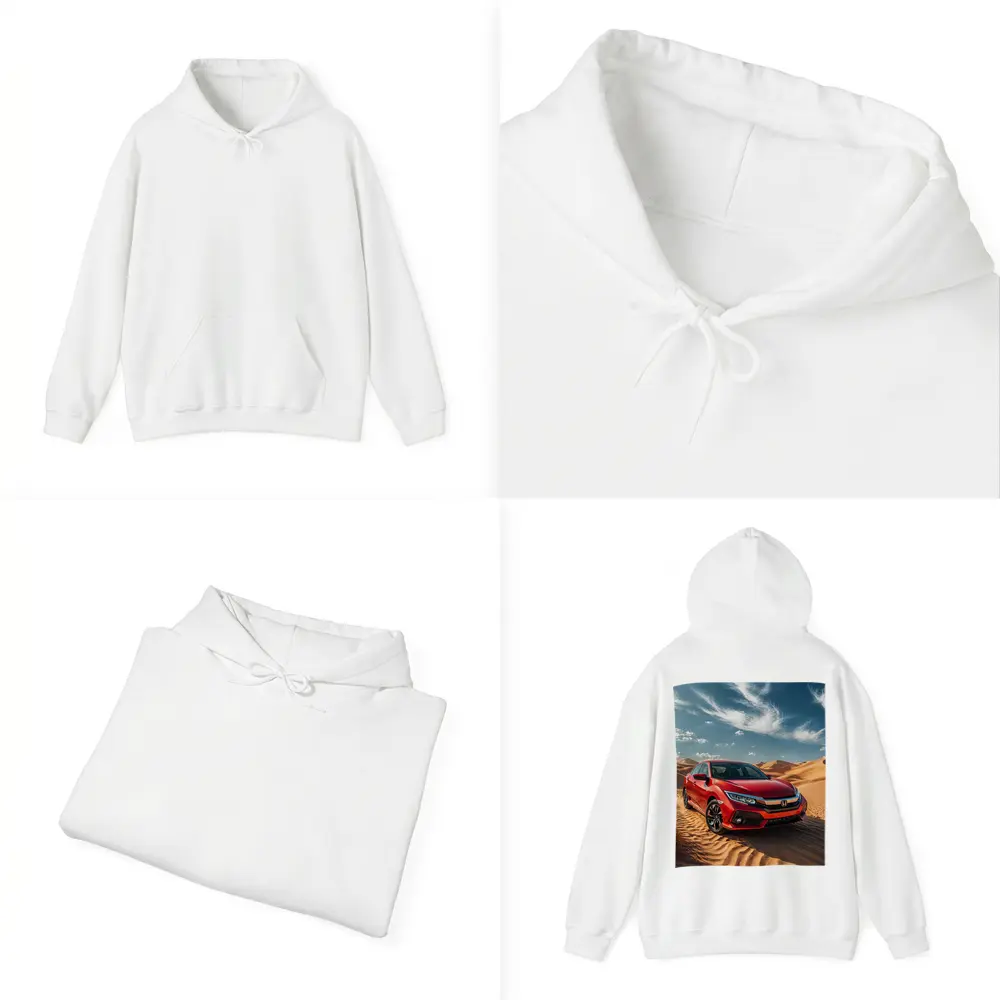 Honda Civic Red Car Desert Sand Dunes – Hoodies