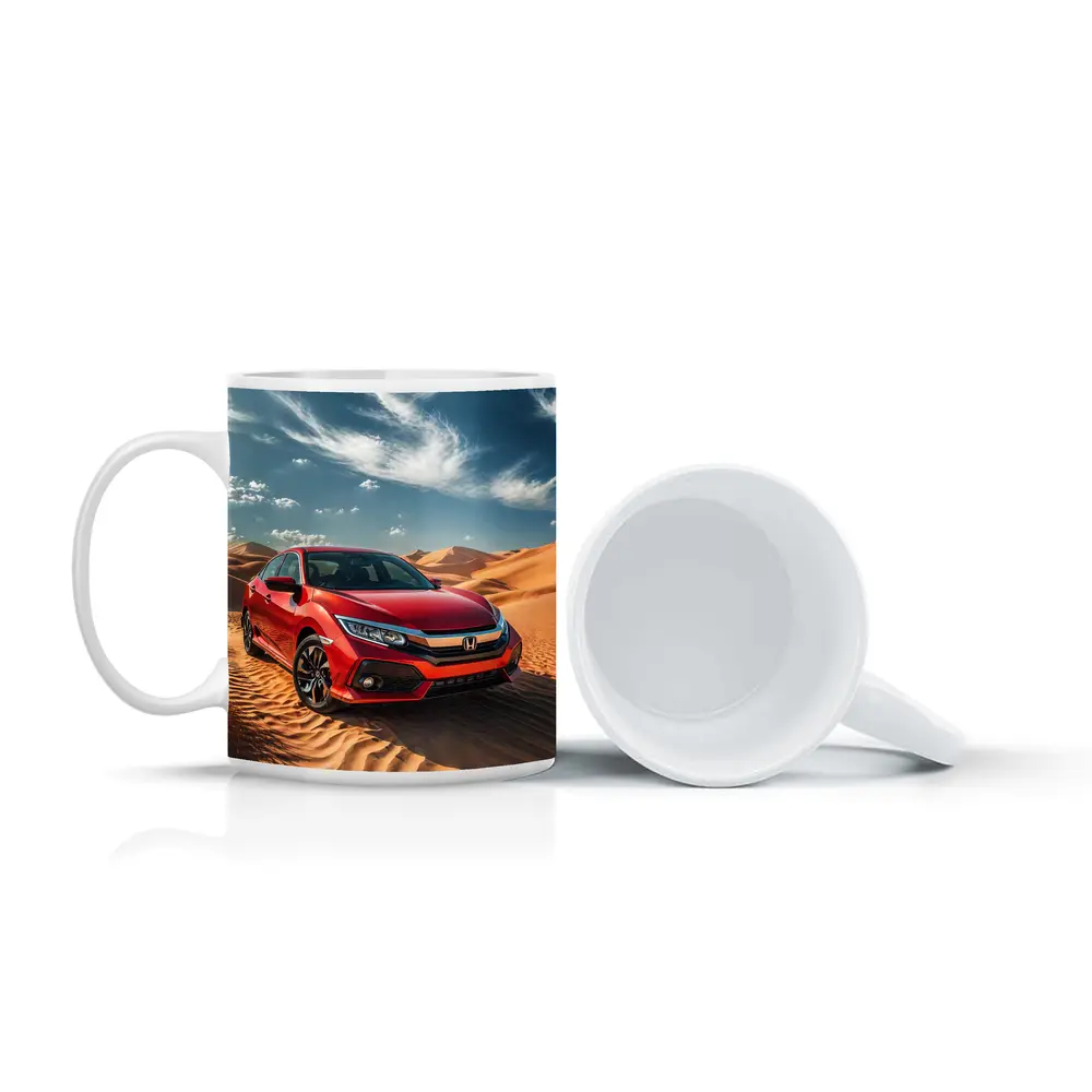 Honda Civic Red Car Desert Sand Dunes – Mugs