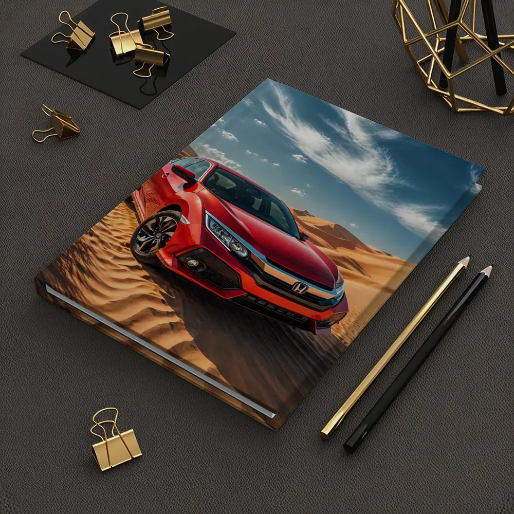 Honda Civic Red Car Desert Sand Dunes – Notebooks