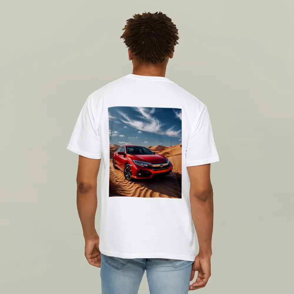 Honda Civic Red Car Desert Sand Dunes – T-Shirts