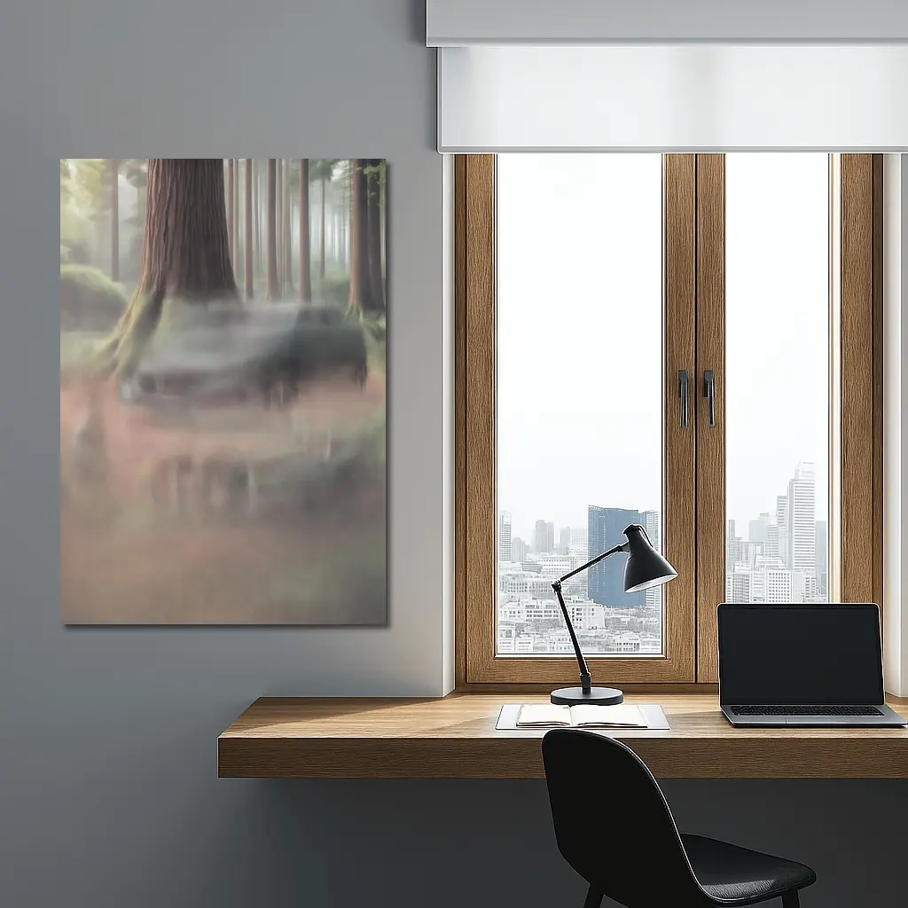 Honda Civic Misty Forest Dreamy Blur – Wall Art