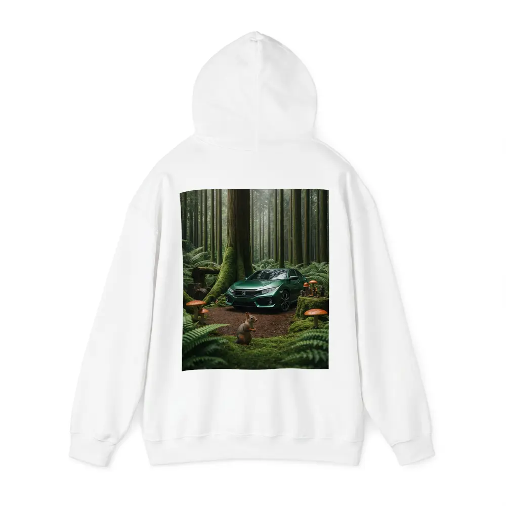 Honda Civic Green Forest Squirrel Scene – Hoodies