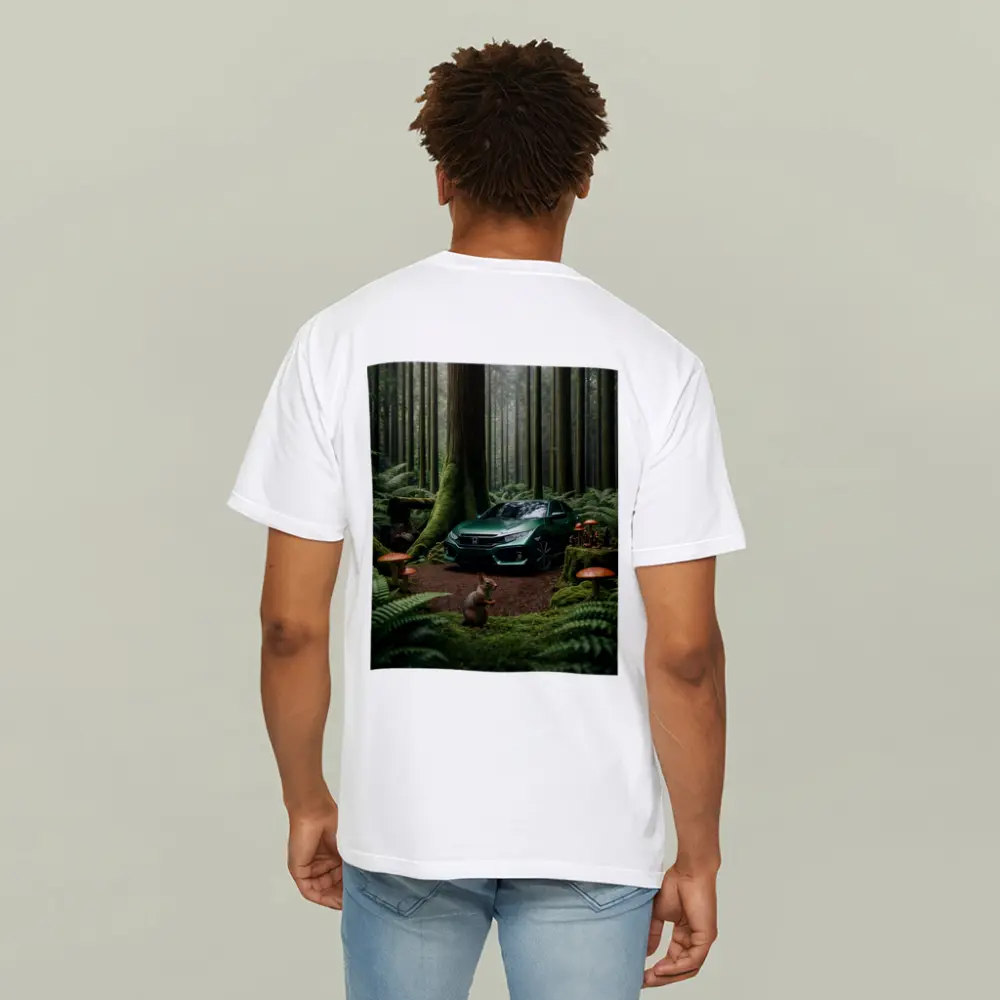 Honda Civic Green Forest Squirrel Scene – T-Shirts