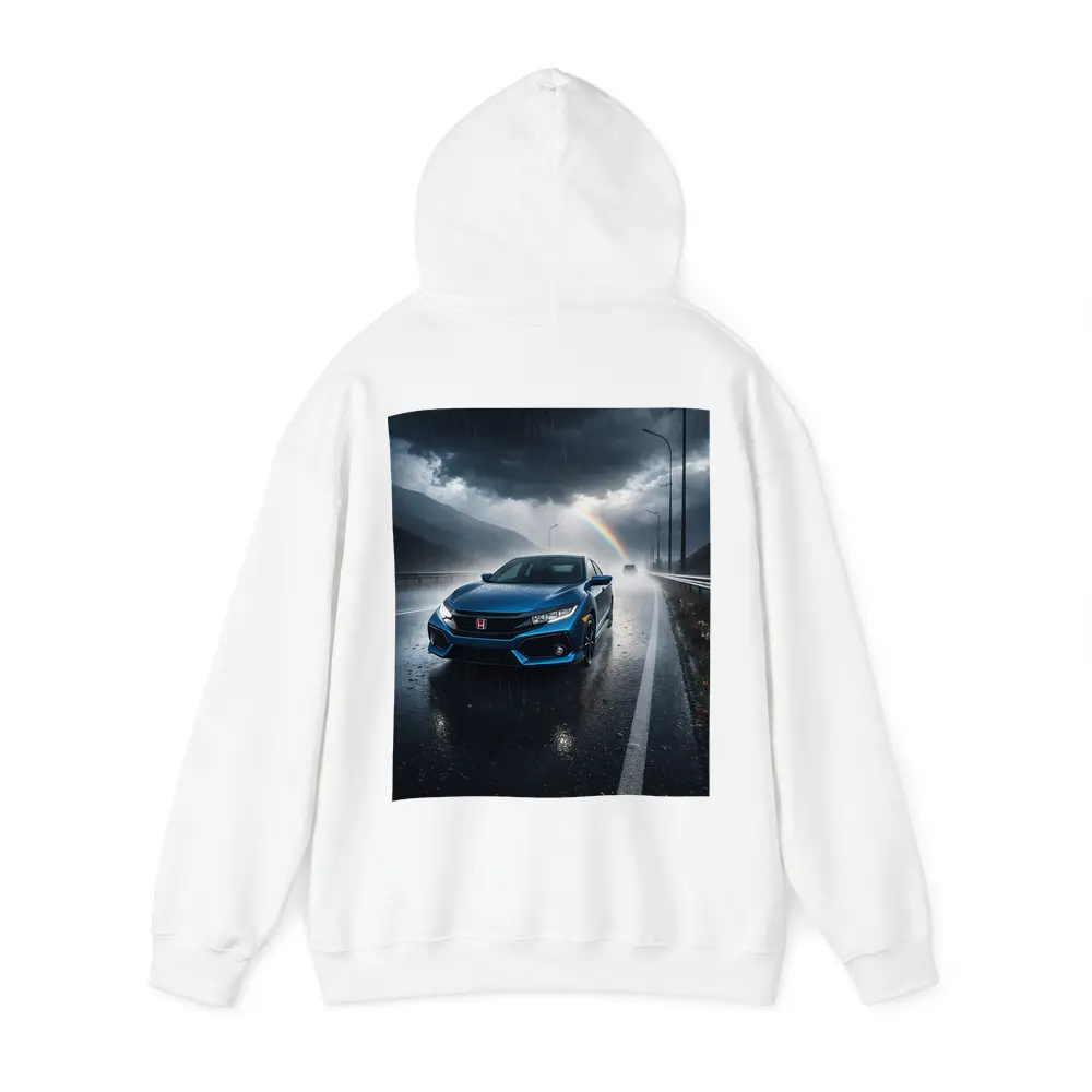 Honda Civic Blue Rain Stormy Road Drive – Hoodies