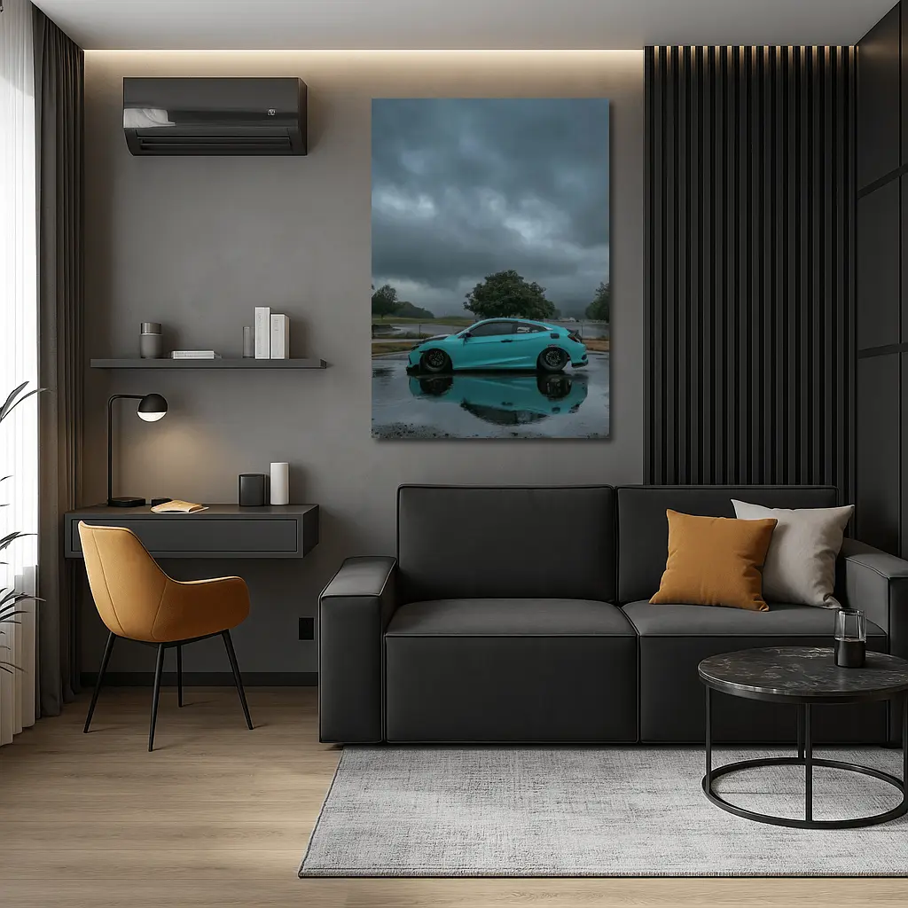 Honda Civic Coupe Rainy Storm Clouds – Wall Art