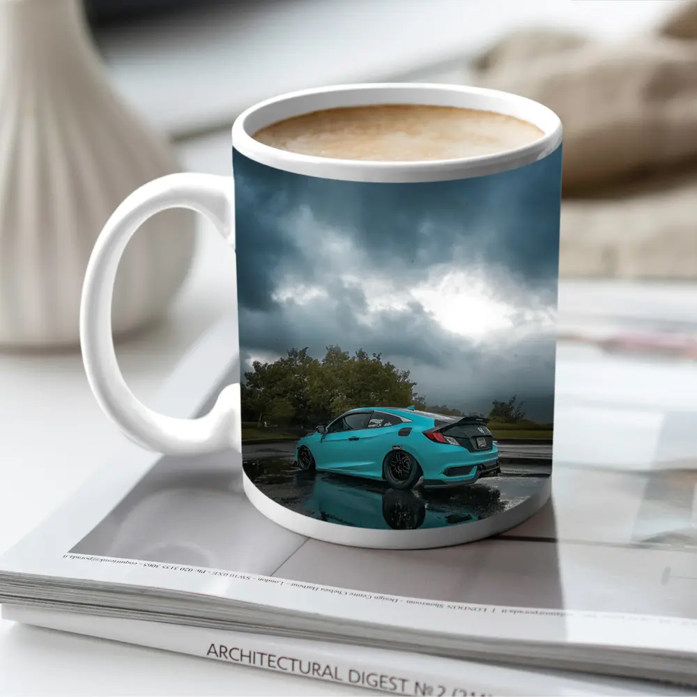 Honda Civic Coupe Teal Storm Clouds – Mugs