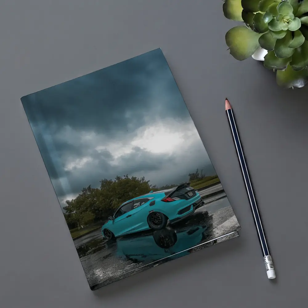 Honda Civic Coupe Teal Storm Clouds – Notebooks