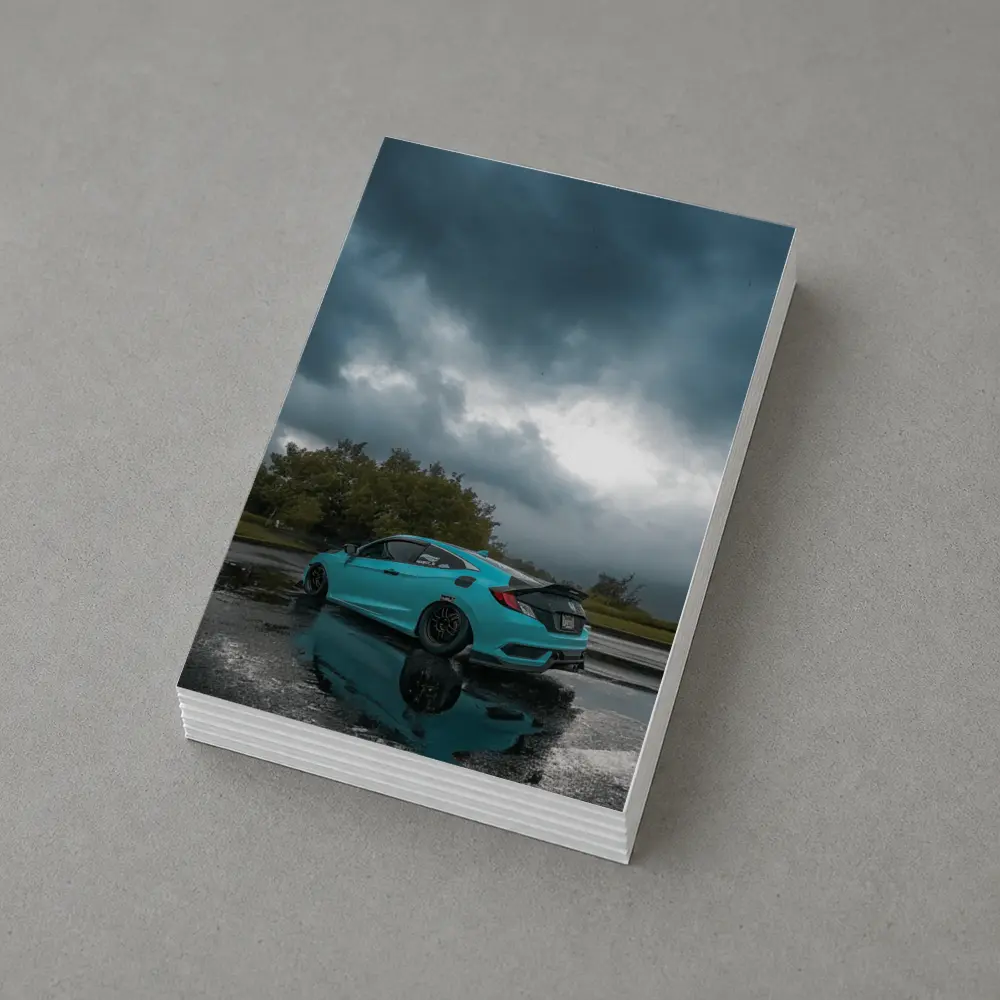 Honda Civic Coupe Teal Storm Clouds – Postcards