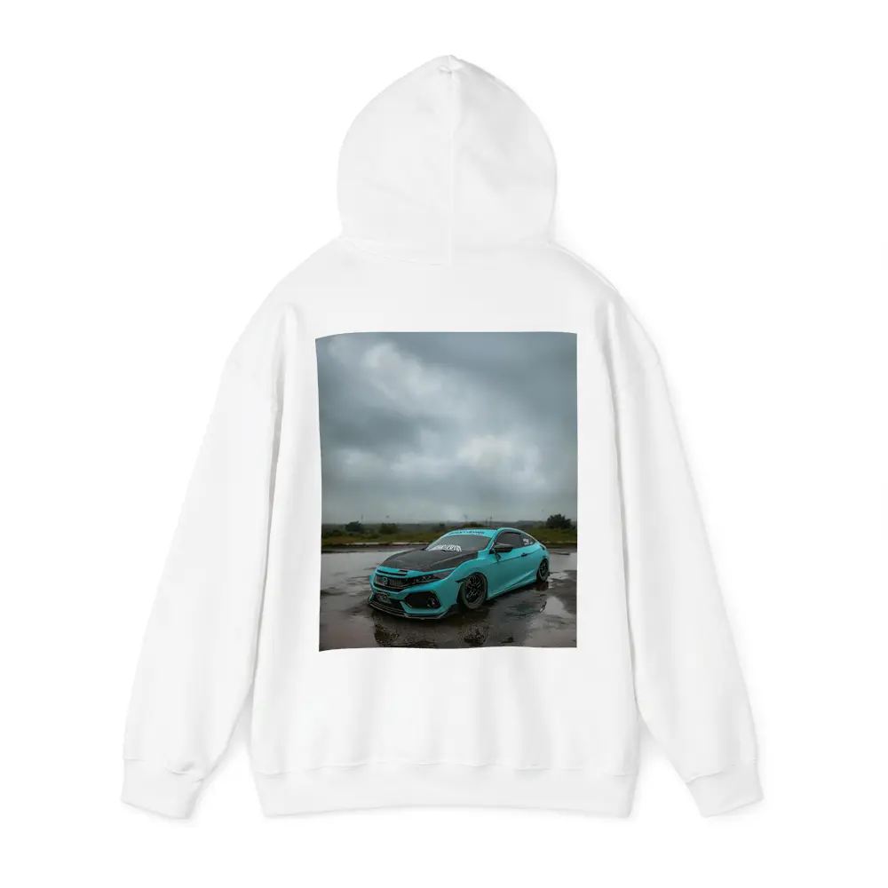 Honda Civic Slammed Teal Wet Pavement Clouds – Hoodies