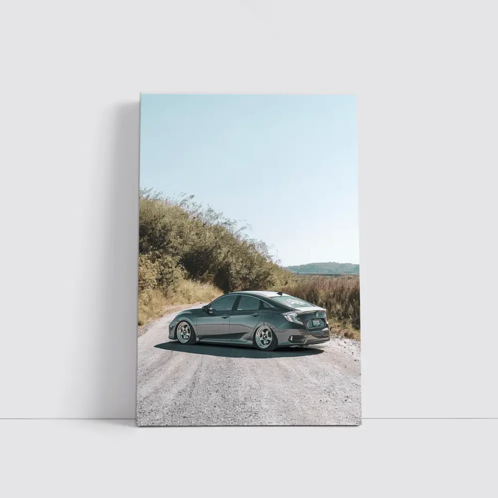 Honda Civic Stance Build On Gravel Road – Wall Art