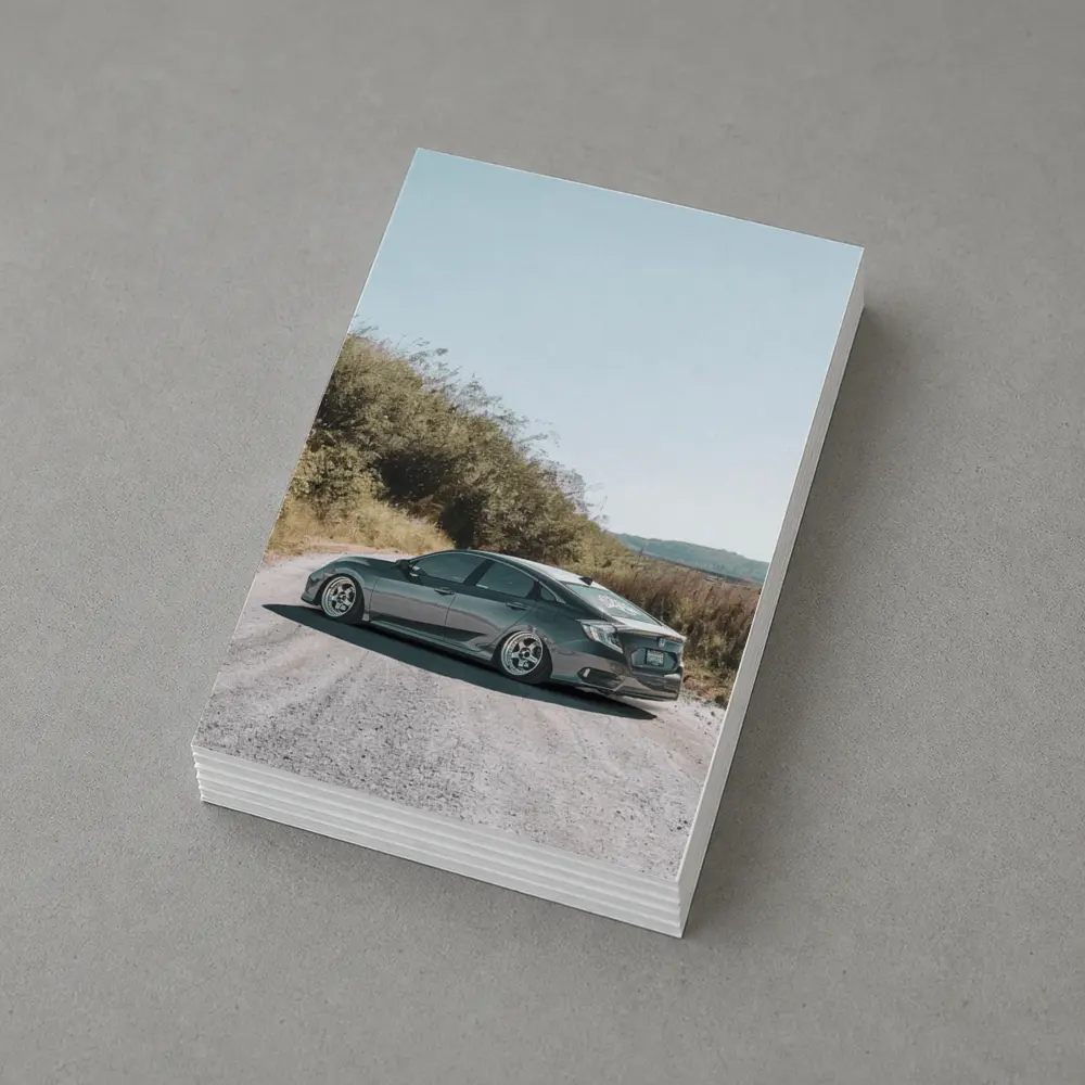 Honda Civic Stance Build On Gravel Road – Postcards
