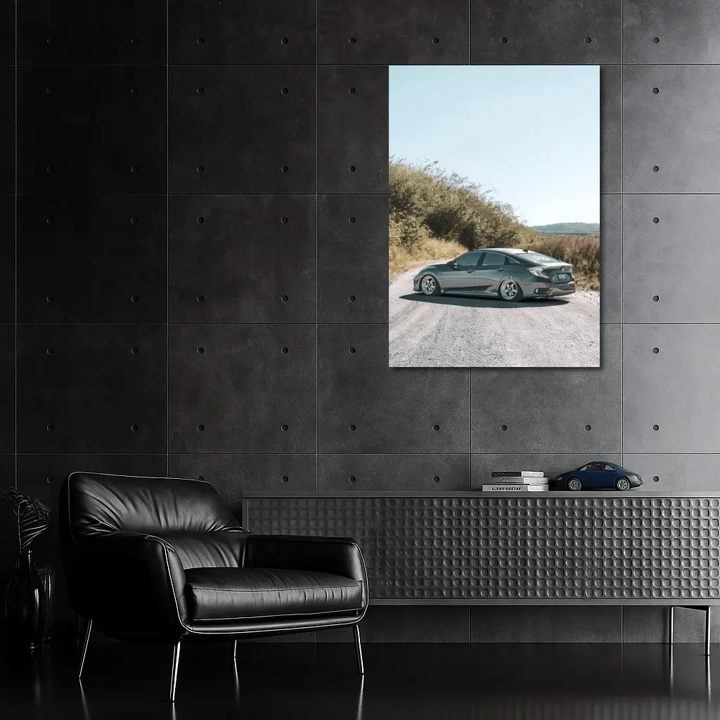 Honda Civic Stance Build On Gravel Road – Wall Art