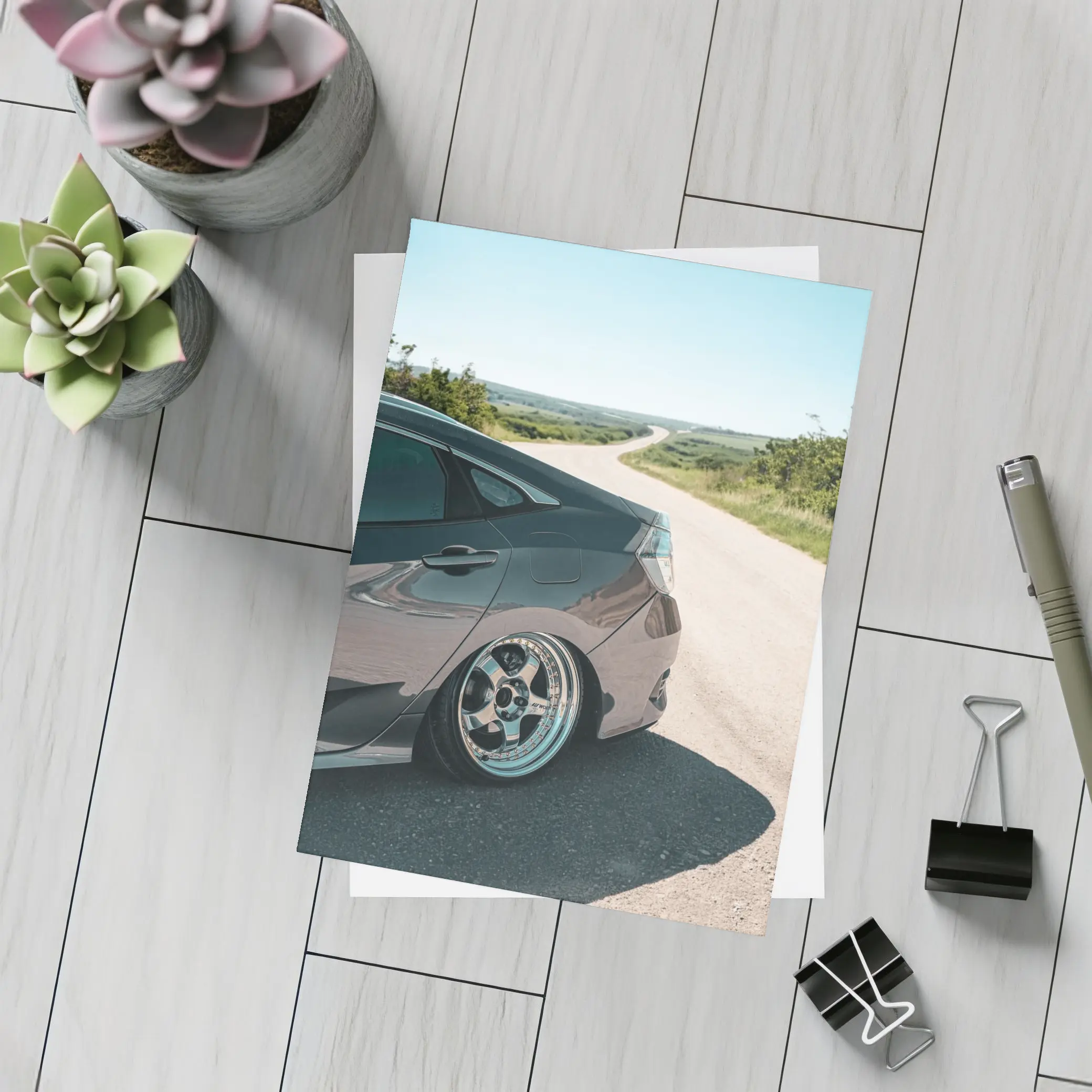 Honda Civic Stance Build Country Road – Postcards