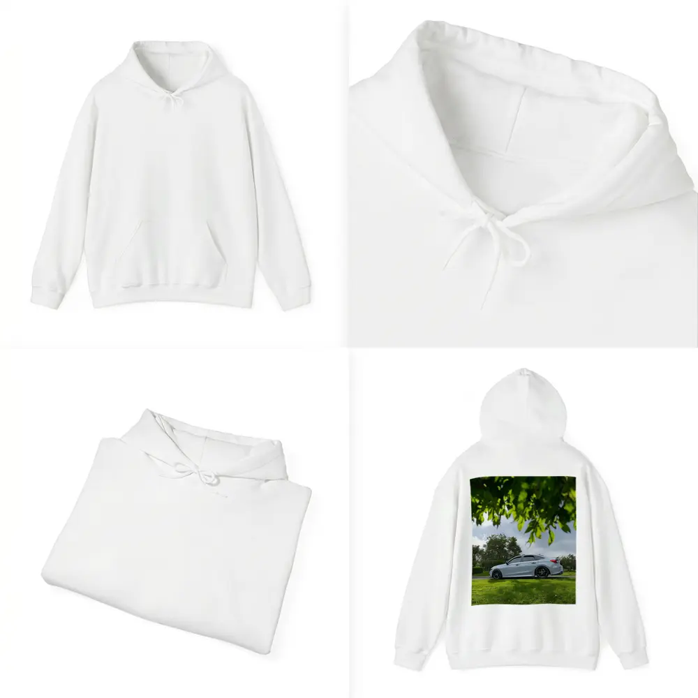 Honda Civic Silver Sedan Green Park Setting – Hoodies