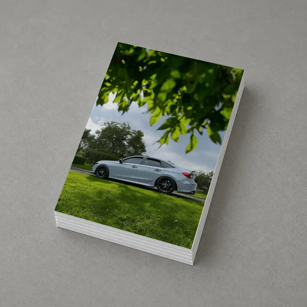 Honda Civic Silver Sedan Green Park Setting – Postcards