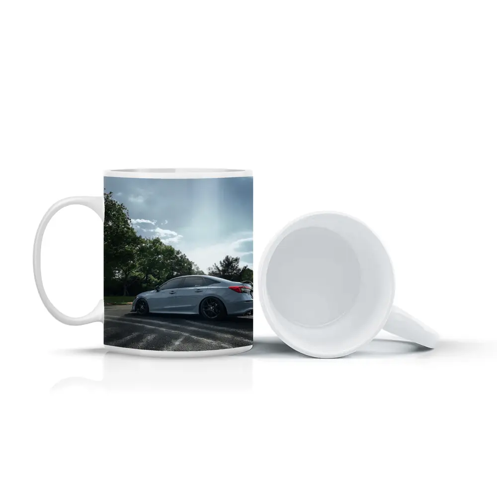 Honda Civic Sedan Parked Outdoors Gray Sky – Mugs