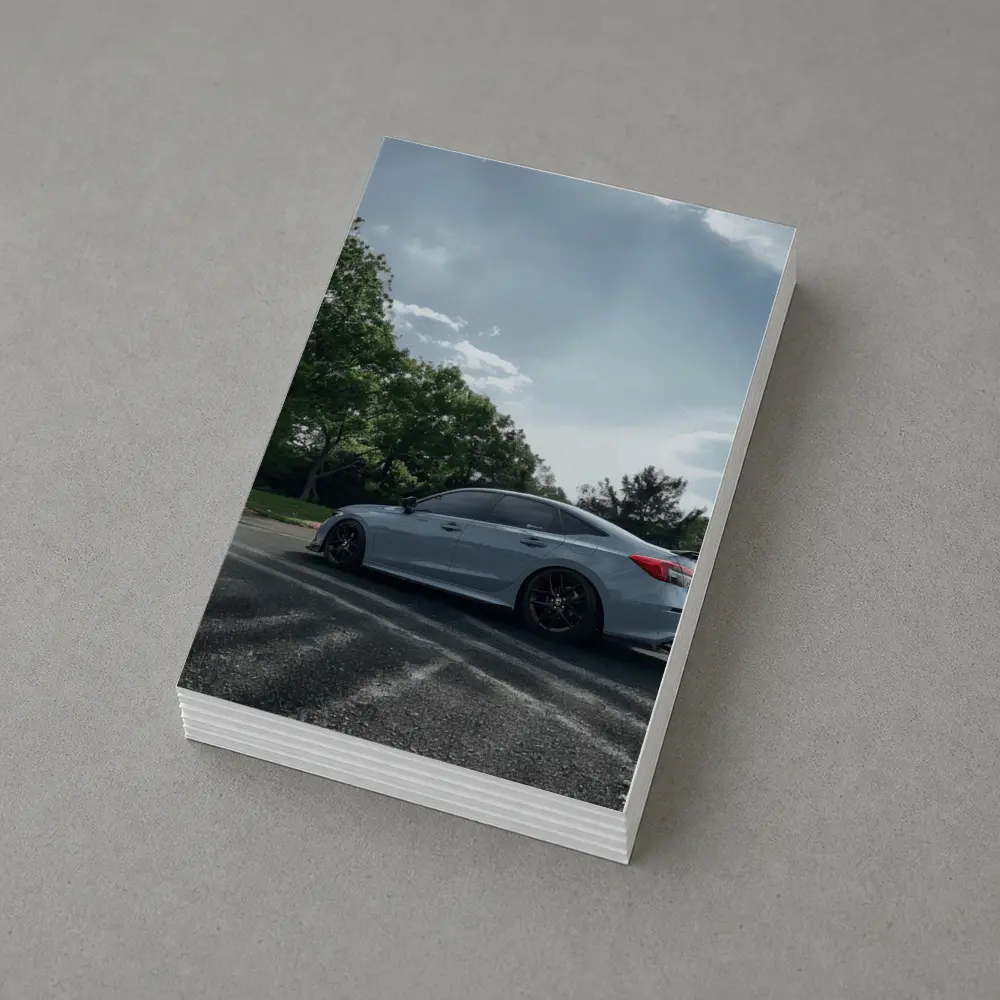 Honda Civic Sedan Parked Outdoors Gray Sky – Postcards