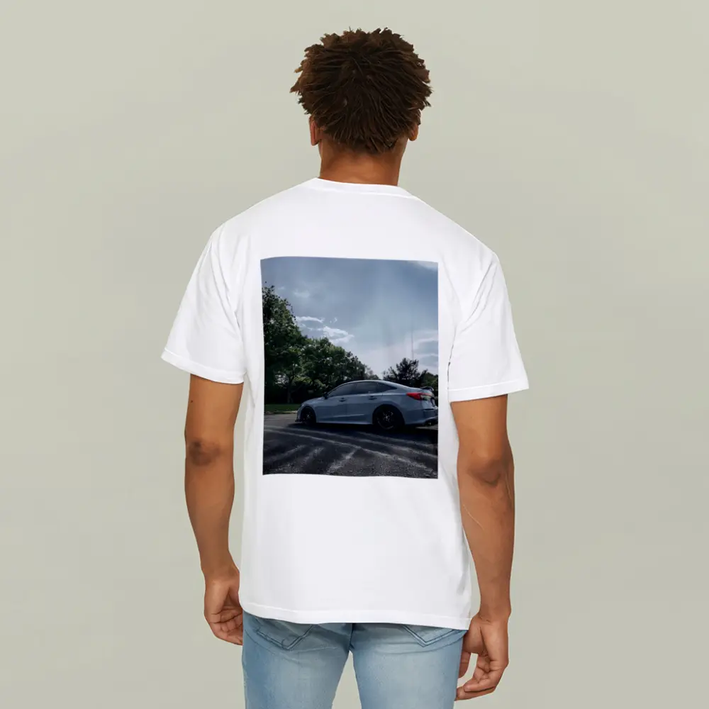 Honda Civic Sedan Parked Outdoors Gray Sky – T-Shirts